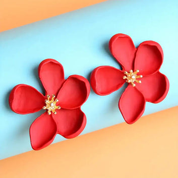 Red Flower - Earring