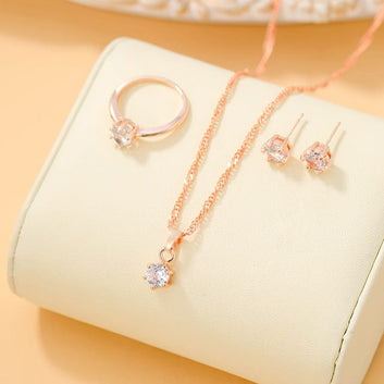 Crystal Diamond Rose Gold - Jewelry Set