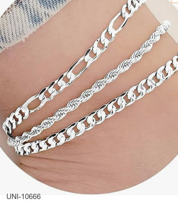 Silver Layer - Anklet Set of 3 - Style 2
