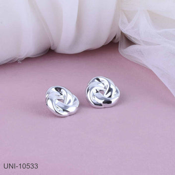 Silver Foil Twisted - Earring