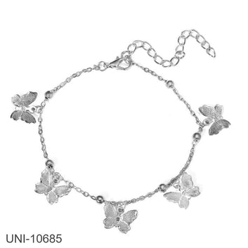 Silver Butterfly Charms - Anklet Style 1