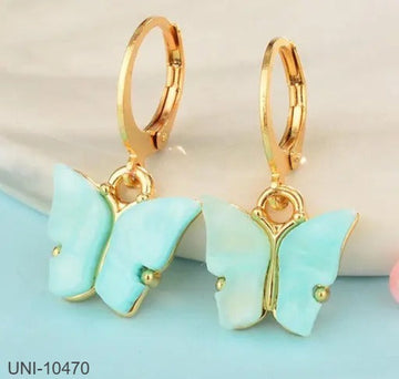 Blue Butterfly Gold - Earring