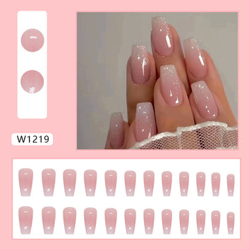 Pink Shade - Press On Nail Set Of 24 - Free 24 Pcs Sticker Sheet Included