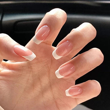 Shiny Blush Pink - Press On Nail Set Of 24 - Free 24 Pcs Sticker Sheet Included