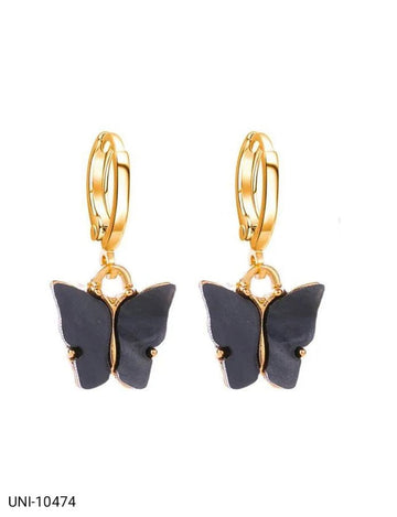 Black Butterfly Gold - Earring