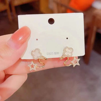 White Flower & Star - Earring