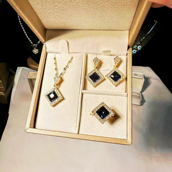 Luxury Diamond Navy Blue - Jewelry Set