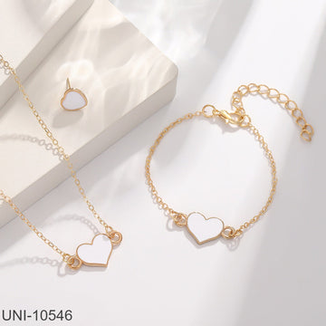 White Heart Gold - Jewelry Set