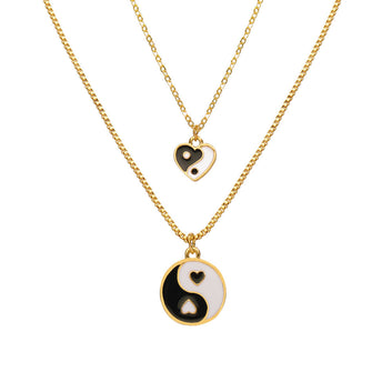 Yin & Yang Black - Necklace Set Of 2