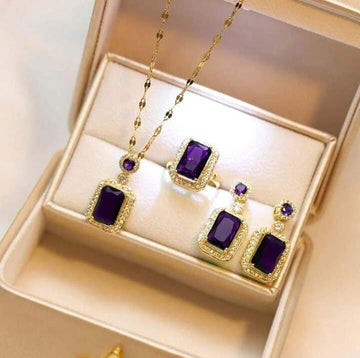 Purple Gem Gold - Jewelry Set