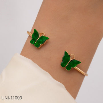 Green Butterfly Gold Bangle - Bracelet