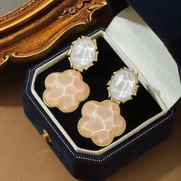 Peach Flower Stone - Earring