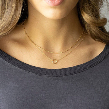 Gold Circle Double Layer - Necklace