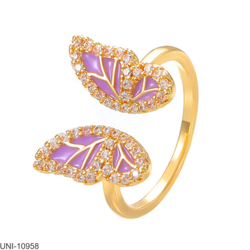 Purple Butterfly Gold - Ring