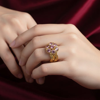 Diamonds Gold Flower - Ring Style 1