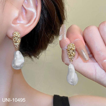 Gold Flake Pearly - Earring