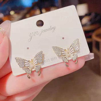 White Sparkle Butterfly - Earring