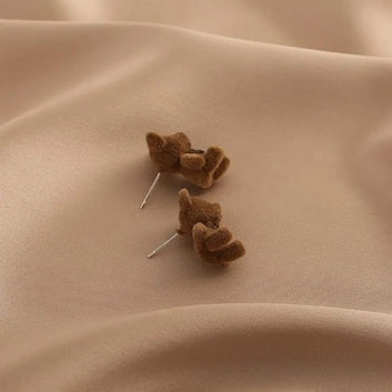 Brown Cute Bear - Earring