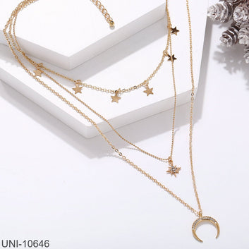 3 Layered Mon & Star - Necklace Set