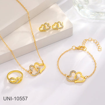 Gold Blinky Heart - Jewelry Set