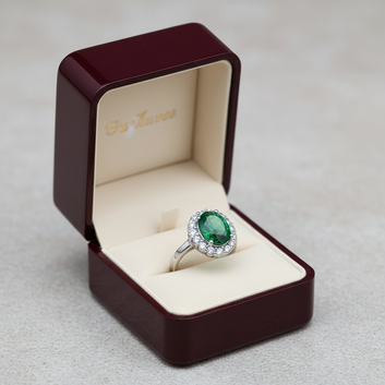 Green Diamond Silver - Ring