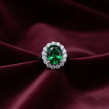 Green Diamond Silver - Ring