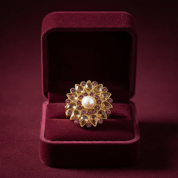 Luxury Gold Rose Flower Diamonds - Ring Style 2
