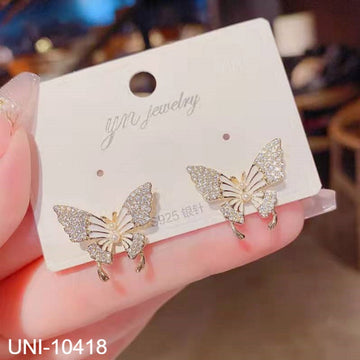 White Sparkle Butterfly - Earring