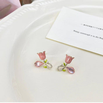 Crystal Rosebud - Earring