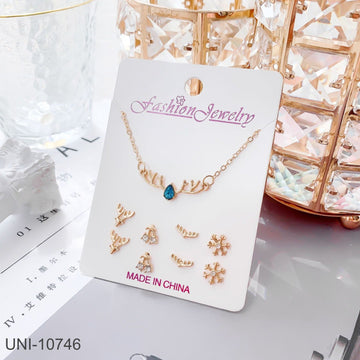 Blue Diamond Deer Gold - Jewelry Set